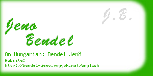 jeno bendel business card